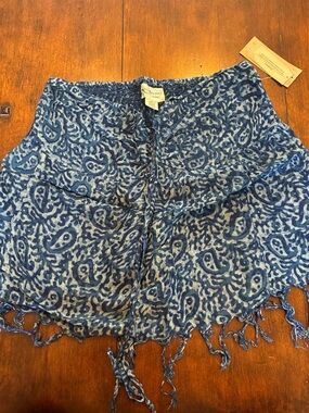 Denim & Supply Ralph Lauren Indigo Paisley Top with fringe hem